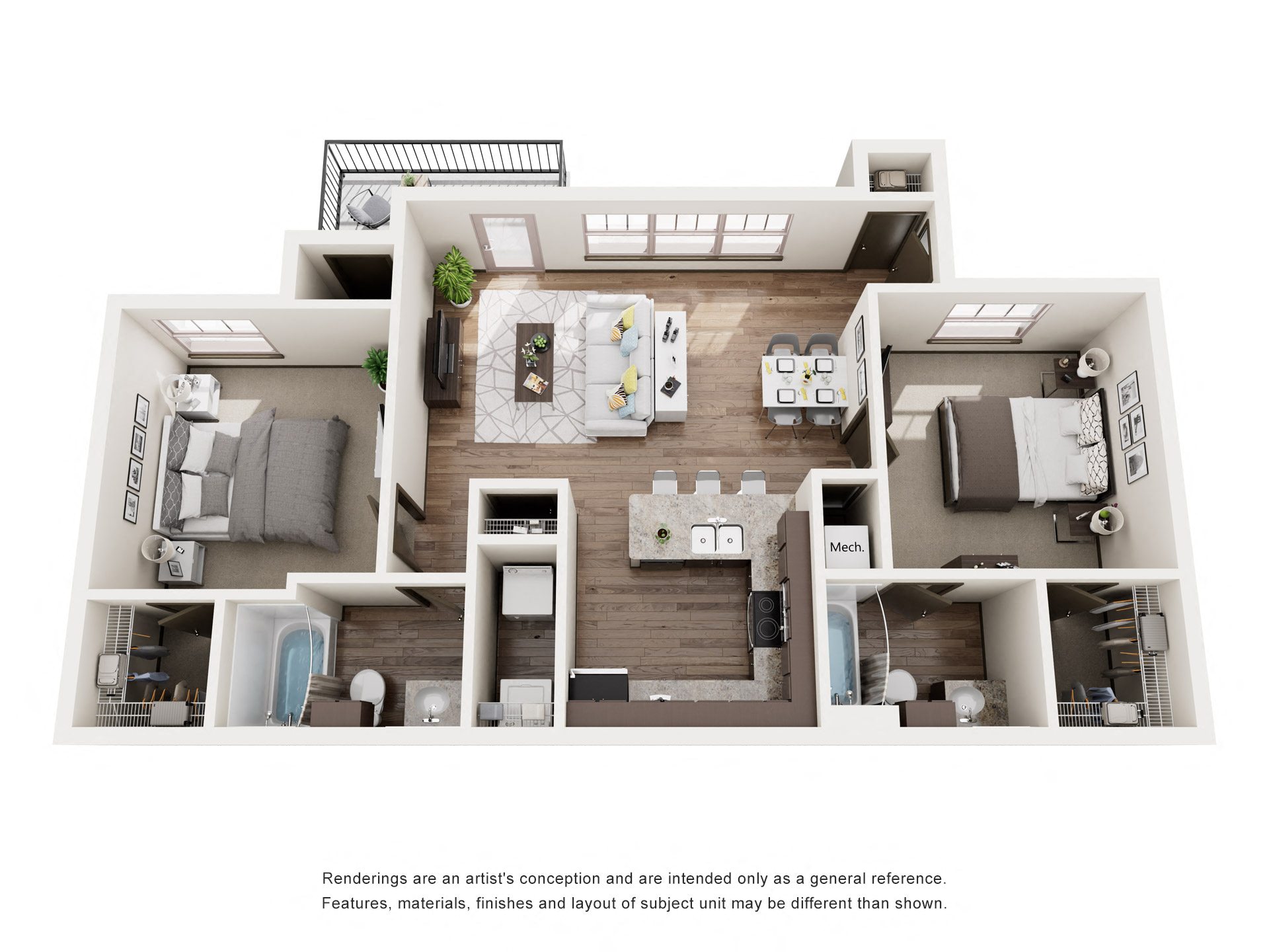 B1_TwoBedroom floor plan